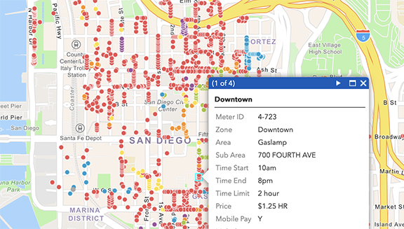 Parking meter locations